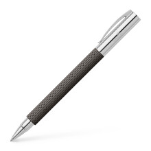 Faber-Castell Ambition 147056 Roller Ball Pen, high-Grade Resin, Black/Sand Colour