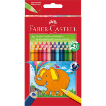 Faber-Castell 116524 Triangular Jumbo Coloured Pencils (Pack of 24)