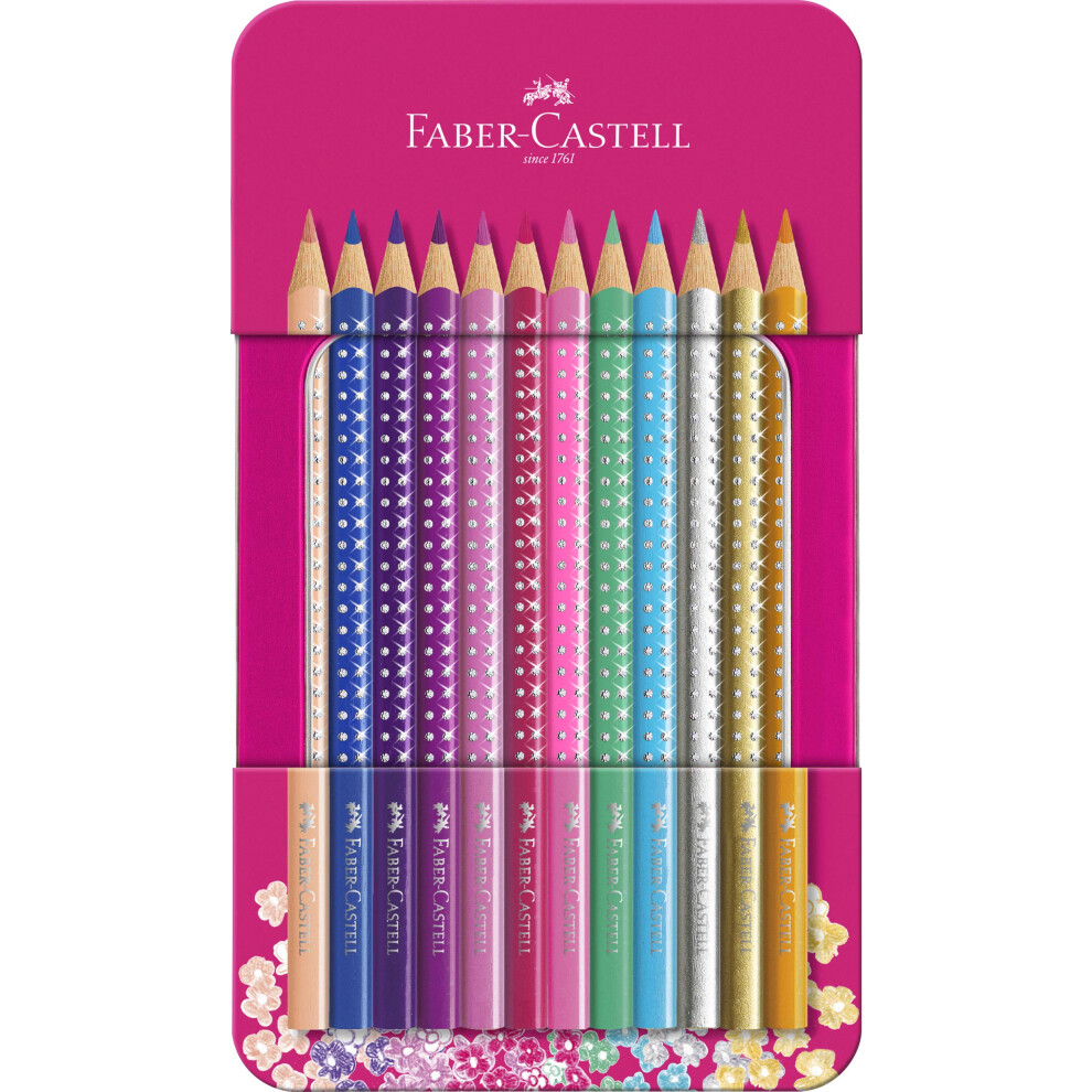 Faber-Castell Sparkle Colour Pencils - Tin Of 12