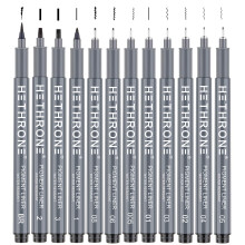 Hethrone Hand Lettering Pens, Calligraphy Pens and Black Calligraphy Set for Beginners Writing, Signature, Illustration Design and Drawing (12 Sizes)