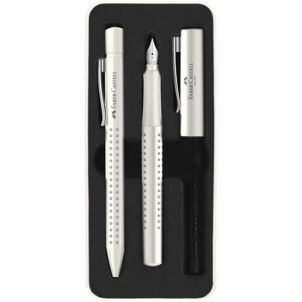 Faber-Castell Fountain Pen M/Ballpoint Pen Set Grip 2010 Coconut Milk