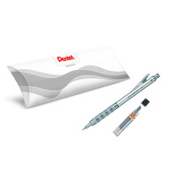 Pentel GraphGear PG1015-A, 0.5 mm Metal Body Technical Mechanical Pencil + 1 Case of 12 Super C505-HB Hi-Polymer Leads