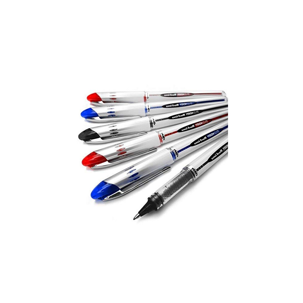 Uni-Ball Vision Elite - Ub-200 - Liquid Ink Rollerball Pen - Pack Of 6 (Mixed)