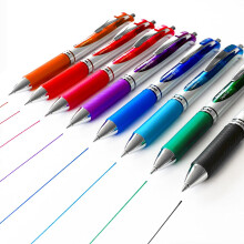 Pentel Energel Xm BL77, Druck-Gelschreiber, 0,7 mm + Ersatzminen, 8 Farben, 1