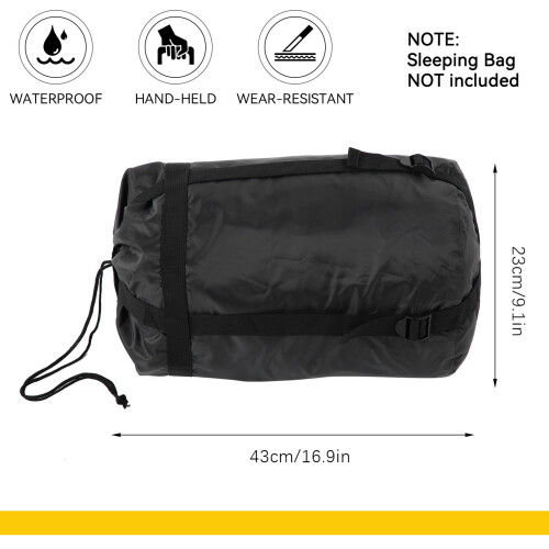 Cyrank Compression Stuff Sack, 2Pcs Compression Sack for Sleeping Bag, Nylon Sleeping Bag Stuff Sack, Sleeping Bag Compression Sack Waterproof, 1