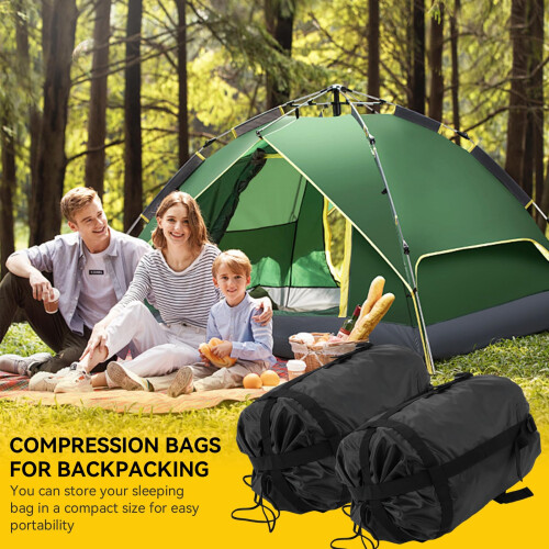 Cyrank Compression Stuff Sack, 2Pcs Compression Sack for Sleeping Bag, Nylon Sleeping Bag Stuff Sack, Sleeping Bag Compression Sack Waterproof, 2
