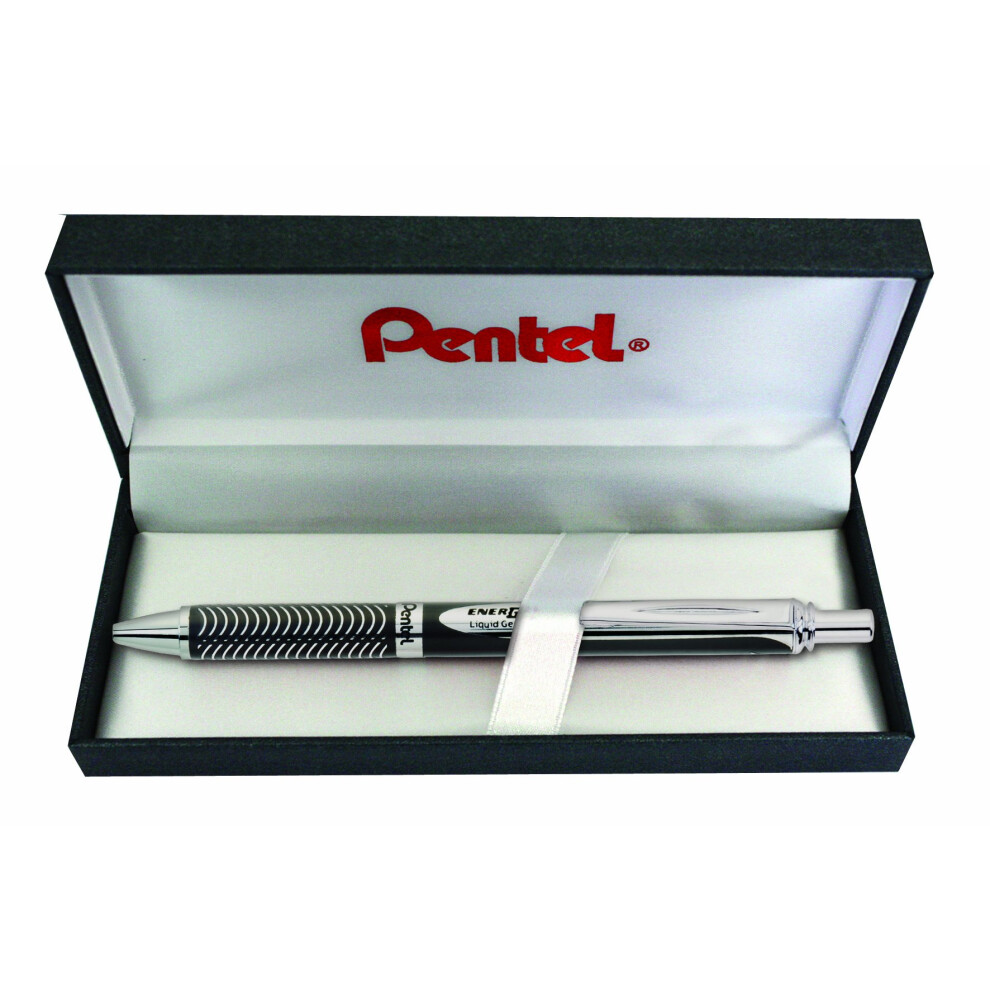 Pentel Energel Liquid-Gel Sterling Bl407abox Rollerball Pen With Matte Casing Stroke Width 0.35 Mm Ball Diameter 0.7 Mm Black