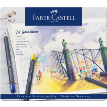 Faber-Castell Creative Studio Goldfaber Colour Pencil, Multicoloured (Multicoloured) Tin Of 24 Pencils, For Art, Craft, Drawing, Sketching, Home,