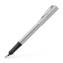 Faber-Castell Grip 2011 Fountain Pen, F Nib Silver Silver