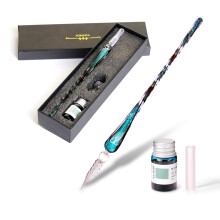 AOKUY Glass Dip Pen Set,Calligraphy Pen,Crystal Signature Pen for Art, Writing, Signatures -Decoration and Business Gift
