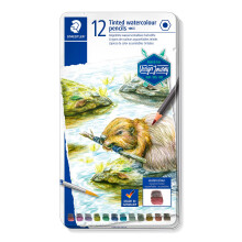 STAEDTLER 14610T M12 Design Journey Tinted Watercolour Pencils - Assorted Colours (Tin of 12)