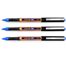 Uni-Ball UB-150-10 Eye On Point Stay Gold Broad Ballpoint Blue Pens. Premium 1.0mm Rollerball Tip for Super Smooth Handwriting. Fade and Water