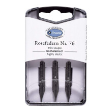 Brause 300076B - Writing nibs for nib/ pen holders - Box of 3 pink metal nibs - German manufacturer - Calligraphy - Creative Tools - Writing - Drawing