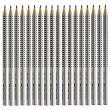 Faber-Castell Grip 2001 Pack of 6 Pencils silber 2B
