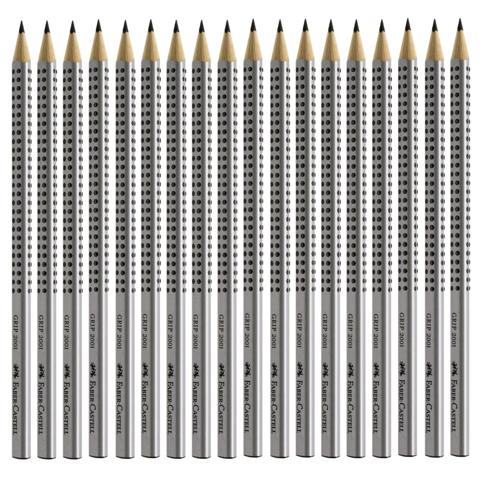 Faber-Castell Grip 2001 Pack Of 6 Pencils Silber 2B