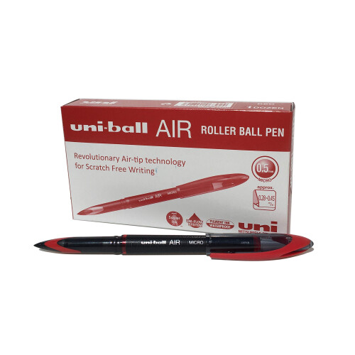 Uni-Ball uni-ball Micro Air Rollerball Pen - Red (Pack of 12)
