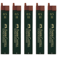 Faber-Castell Super Polymer Fine Leads (0.5 H, Quantity 5)