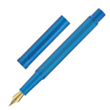 Blue Forest Fountain Pen Bent Nib Calligraphy Fude Pen, Classic Design with Converter and Metal Gift Box Set by Hongdian