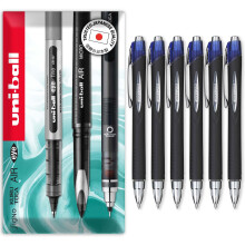 uni-ball Jetstream Retractable Rollerball Pens - SXN-210 RT - 1.0mm Nib - In Envelope Gift Packaging (Pack of 6, Blue)