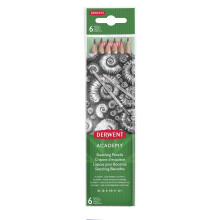 Derwent Academy Graphite Sketching Pencils, Set of 6, Wallet, 3B-2H Degrees, , 2300086