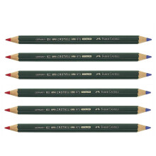 Faber-Castell 6 Bi-coloured Pencils Castell Color 873, Rouge-Bleu