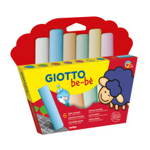 GIOTTO be-b? Street Chalks Set for Young Children, Box of 6 Assorted Colours, Super-Washable, For Home and Schools