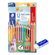 Staedtler Noris Jumbo Colouring Pencils (Bunting Pencils + Eraser)