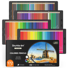 Shuttle Art 172 Colouring Pencils, Soft Core Coloured Pencils Set for Adult Colouring Books Artist Drawing Sketching Crafting, Colouring Pencil for
