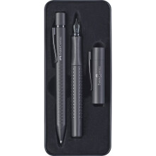 Faber-Castell Grip Edition Fountain Pen and Ballpoint Pen Set - All Black