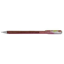 Pentel K110 Hybrid DualMetallic Gel Rollerball, 1.0mm Tip, Light Pink/Metallic Green & Gold (Pack of 12)