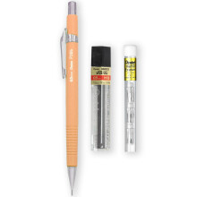 Pentel P205-97C Mechanical Automatic Pencil - Pastel Floral Range - Single + 12 Hi-Polymer HB 0.5mm Refill Leads + Z2-1N Eraser Refills Tube of 4