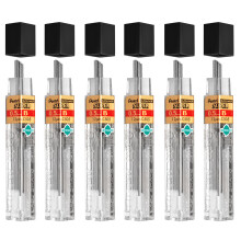Pentel Super Polymer Refill Replacement Spare Leads for Automatic & Mechanical Pencils (Pack of 6, 0.5mm B)