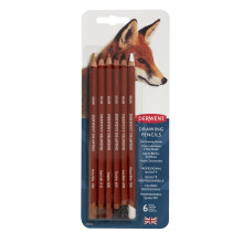 Derwent Drawing Pencils, Set of 6, 5mm Round Core, Premium Core Strength, Creamy Texture, Ideal For Fine Art Drawing & Colouring, Professional