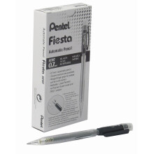 Pentel Fiesta 0.7mm Automatic Pencil - Black Barrel (Pack of 12), AX107-AO