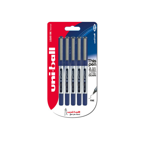 Uni-Ball uni-ball Eye Micro UB-150 Rollerball Pen - Blue, Pack of 5