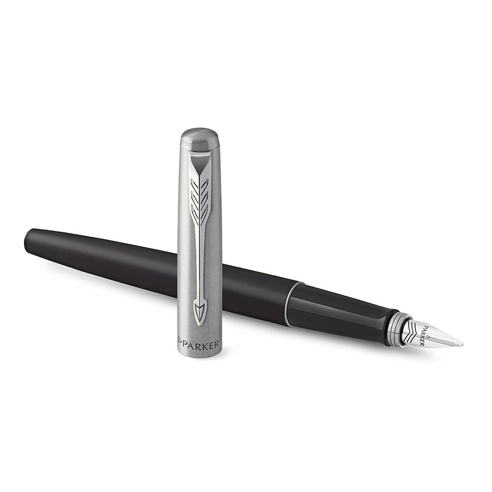 Parker Jotter Fountain Pen | Bond Street | Medium Nib Ink | Gift Box Black/Blue