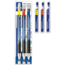 Staedtler Marsmicro 775SCWP3, 0.3?0.7 mm, Set of 3, Coloured (1, incl. Refills 03 HB, 05 HB, 07 HB)