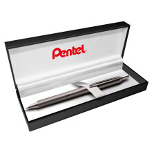 Pentel BL407MA-BOX EnerGel Sterling Liquid Gel Rollerball Pen in Gift Box, Anthracite Case, Line Width 0.35 mm, Ball Diameter 0.7 mm, Ink Colour
