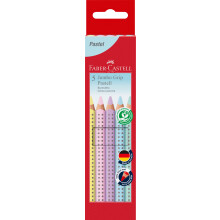 Faber-Castell Jumbo Grip Pastel Colour Pencil Set, Cardboard Wallet of 5