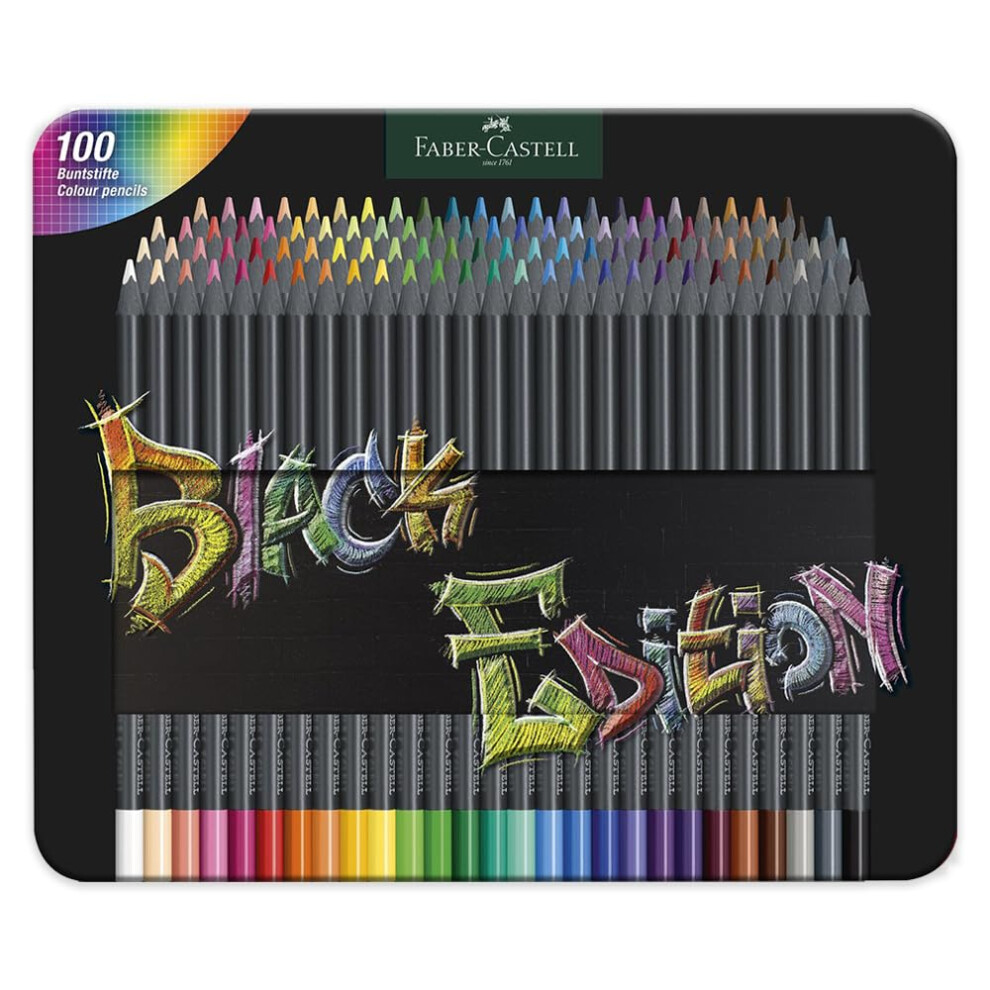 Faber-Castell Edition Colour Pencils, Tin Of 100 Black