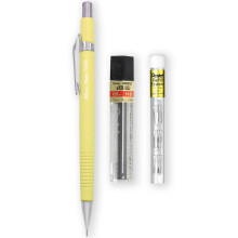 Pentel P205-97C Mechanical Automatic Pencil - Pastel Floral Range - Single + 12 Hi-Polymer HB 0.5mm Refill Leads + Z2-1N Eraser Refills Tube of 4