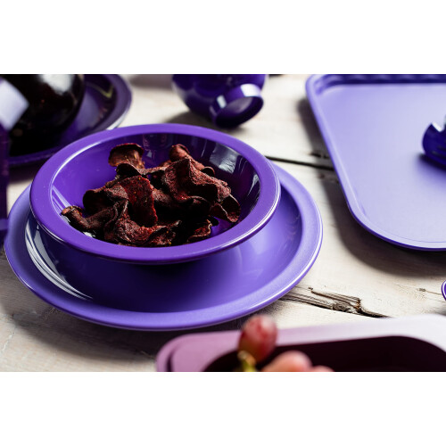 Purple Camping Dining Set - Plate, Bowl, Beaker and Cutlery - Reusable Virtually Unbreakable Tableware 2