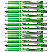Pentel BL77 EnerGel XM Retractable Gel ink Rollerball Pen, 0.7mm Tip, Lime Green ink (Pack of 12)