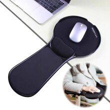 LL-COEUR Memory Foam Arm Support Wrist Rest for Table and Chair, Ergonomic Armrest Desk Extender, Multifunctional Computer Mouse Pad (black)