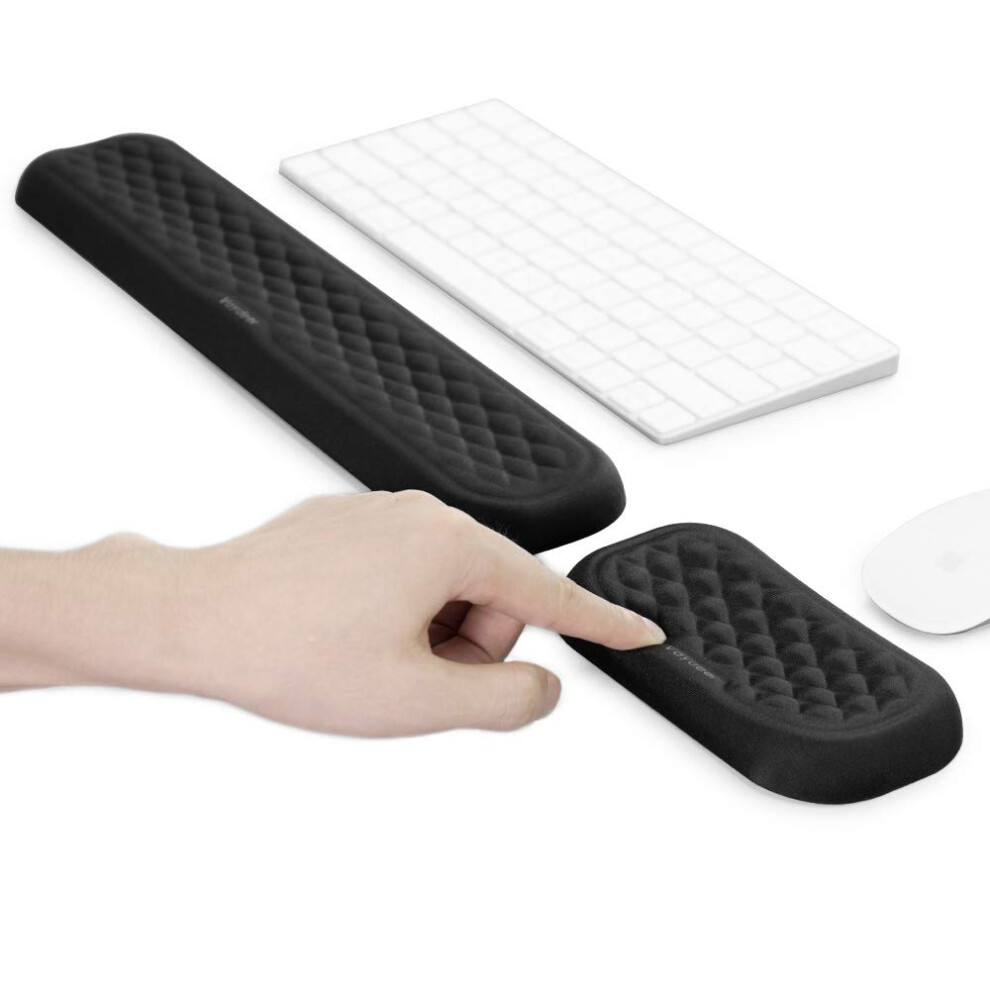 Vaydeer Keyboard And Mouse Wrist Rest Pad Padded Memory Foam Hand Rest Support For Office,Computer,Laptop,Mac Typing And Wrist Pain Relief And 5051225093006