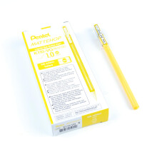Pentel Mattehop 1.0mm Gel Roller Yellow - Pack of 12
