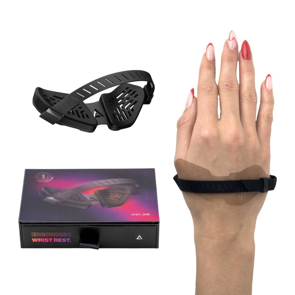 Deltahub Carpio G2.0 Ergonomic Wrist Rest For Right-Handed Persons, With Silicone Strap, Wrist Support, Reduces Overstretch, Fatigue And Wrist Pain, 5051225092436