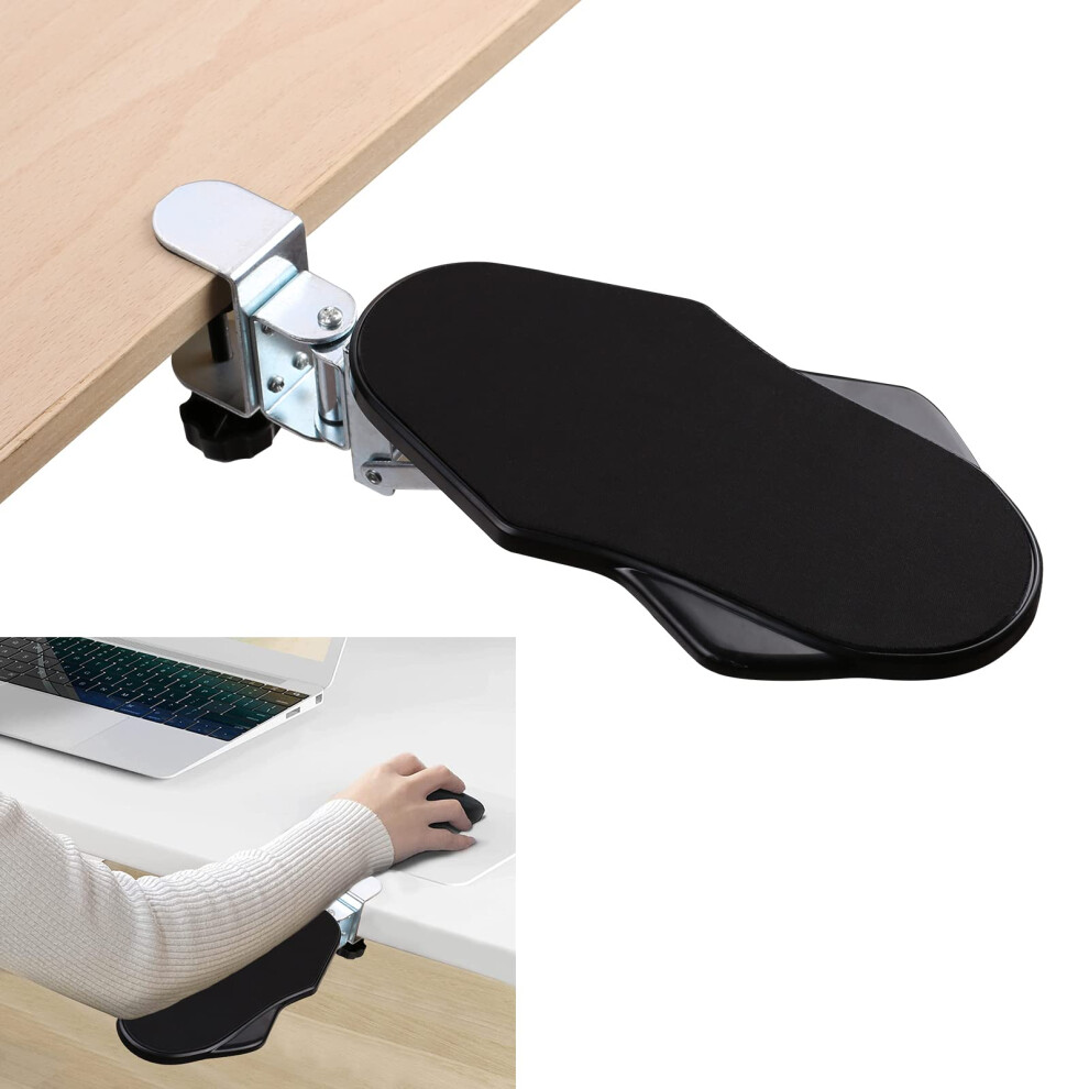 Yiomxhi Ergonomic Arm Rest Support For Computer Desk, 180? Rotating Clamp-On Armrest Support Wrist Rest, Elbow Rest Pad Desk Extender For Home Office, 5051225093679