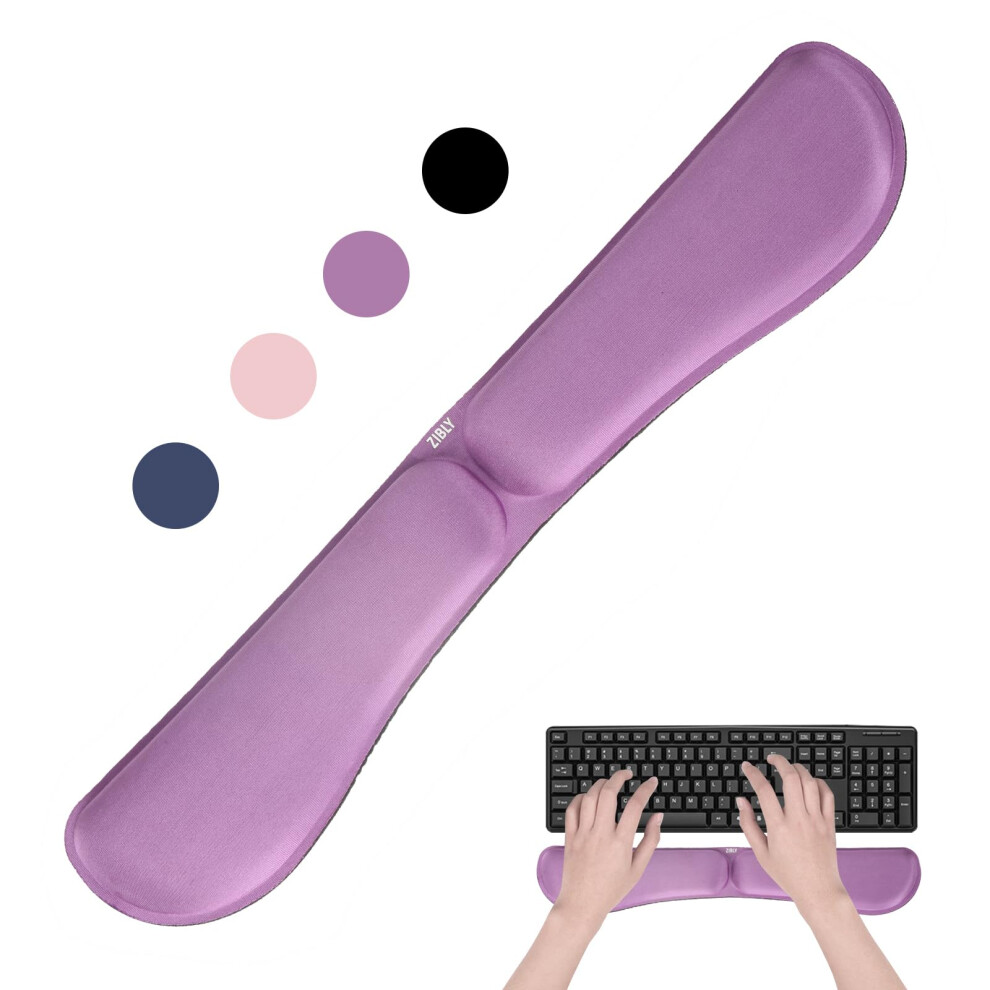 Zibly Ergonomic Keyboard Wrist Rest - Anti-Skid Non Slip - Memory Foam - Minimalist Purple 5051225093655