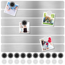 Magnet Bulletin Board 6 Pcs Metal Magnet Boards Frameless Magnetic Stainless Iron Board Strip Display Board with 10 pcs Magnet Memo Strip for Office